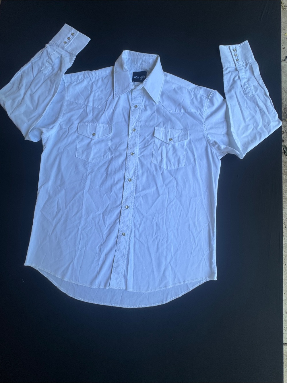Wrangler Crisp  long sleeve White pearl snap buttons New men's size L